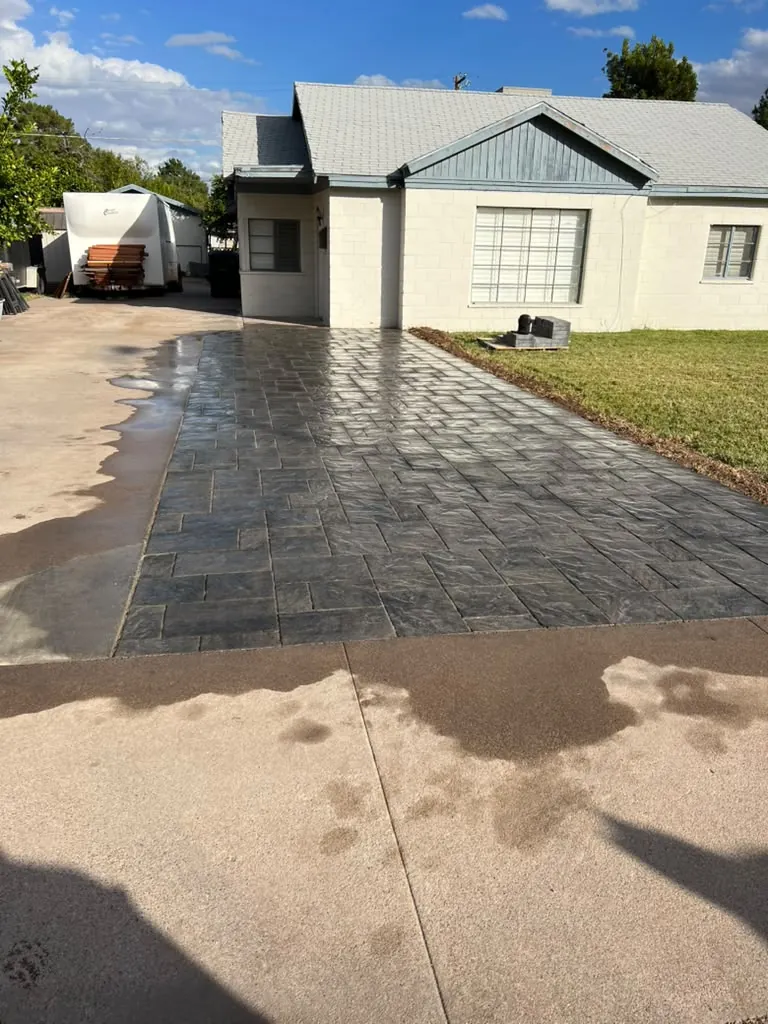 Fresh decomposed granite laid clean around the front walk